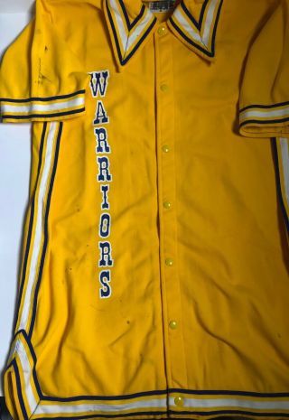 Joe Barry Carroll Golden State Warriors Game Worn sand - knit warm up jersey 1980s 2