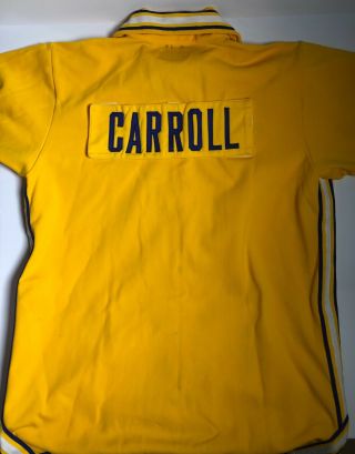 Joe Barry Carroll Golden State Warriors Game Worn sand - knit warm up jersey 1980s 5