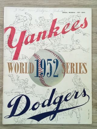 1952 Official World Series Program Dodgers Vs.  Yankees Game 3