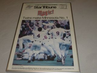 Framed Minnesota Twins 1987 World Series Champions Star Tribune Newspaper Magic