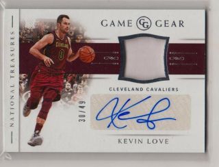 2018 - 19 National Treasures Basketball Game Gear Jersey Auto Kevin Love 30/49