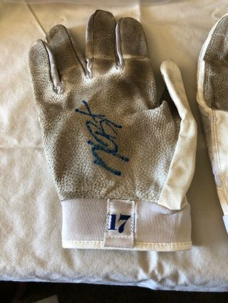 Kris Bryant Game Autographed Batting Gloves Guarantee Authentic