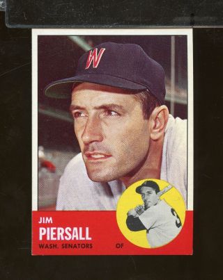 1963 Topps 443 Jim Piersall Washington Senators Nrmt (ct17)