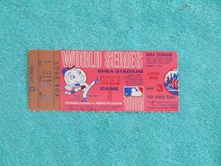 1969 World Series Ticket Game 3 York Mets V.  Baltimore Orioles Ryan 1st Save