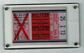 1951 Detroit Tigers Baseball All - Star Game Ticket Stub From Tiger Stadium