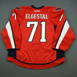 2014 - 15 Kevin Elgestal Washington Capitals Game Issued Hockey Jersey MeiGray 2