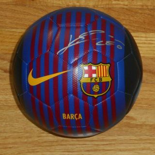 Leo Messi Signed Autographed Barcelona Nike Ball
