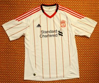 2010 - 2011 Liverpool Fc,  Away Football Shirt By Warrior,  Mens Xl