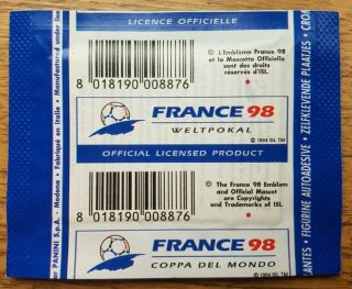 Panini France 98 World Cup Sticker Pack (single Dot Version)
