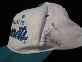 CHARLOTTE HORNETS Autograph SIGNED Hat CAP Kenny Gattison YUGO Mascot VINTAGE 90 4