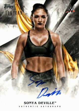 Sonya Deville 2019 Topps Undisputed Wrestling On - Card Signed Auto Sp /199 Wwe