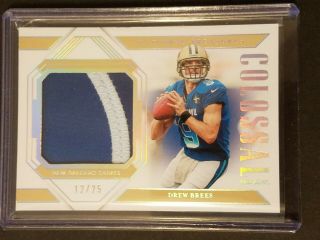 2018 Drew Brees 12/25 - National Treasures Colossal 3 Color Pro Bowl Patch Prime