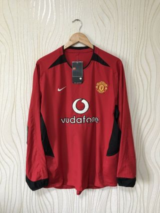 Manchester United 2002 2004 Home Football Shirt Soccer Jersey Long Sleeve Nike B