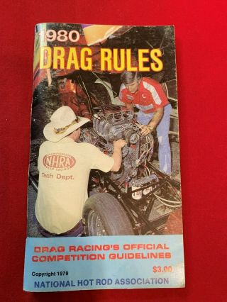 Vintage 1980 National Hot Rod Association Nhra Drag Racing Rule Book