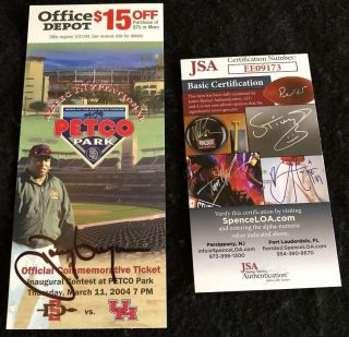 First Game Ever At Petco Park Autographed By Tony Gwynn 3/11/2004 Jsa