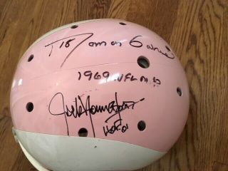 Jack Youngbood & Roman Gabriel - Autograph Full Size Helmet - Pink Rams Auto