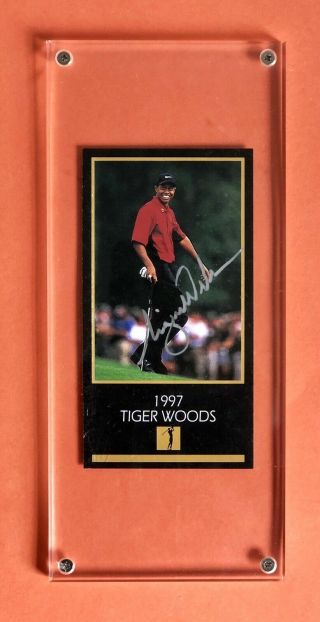 1997 Grand Slam Ventures Masters Signed Auto Tiger Woods Rookie Rc Stamped Sb