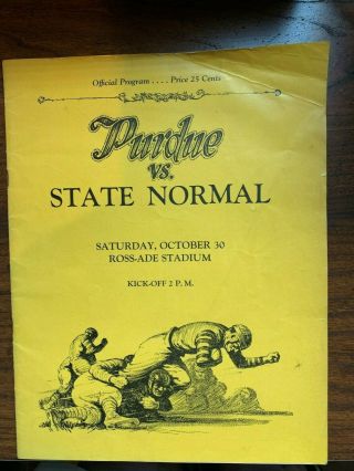 Purdue Vs (indiana) State Normal Football Program,  Ross Ade Stadium,  10/30/1926