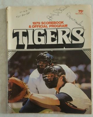 Lou Whitaker Signed 1979 Detroit Tigers Program Auto Autograph Dave Machamer