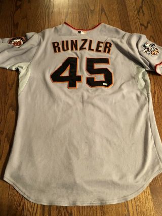 Dan Runzler World Series San Francisco Giants Game Worn Jersey MLB Auth 4