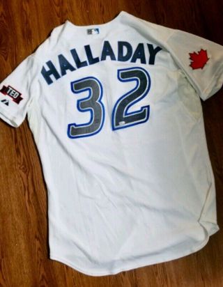 Authentic Hof Roy Halladay Game Worn Set 1 2009 Toronto Blue Jays Home Jersey