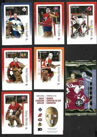 2015 Canada Post Stamps,  Nhl Great Canadian Goalies Set Of 6: Bower,  Dryden,