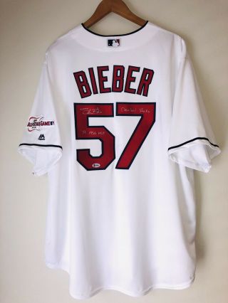 Shane Bieber Autographed Cleveland Indians Signed 2019 All - Star Game Jersey Bas