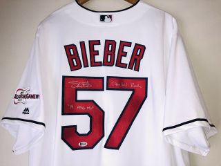 Shane Bieber Autographed Cleveland Indians Signed 2019 All - Star Game Jersey BAS 2