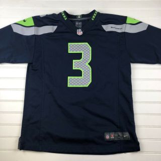 Seattle Seahawks Youth Nfl Jersey Russell Wilson 3 Large (14/16) On Field I100