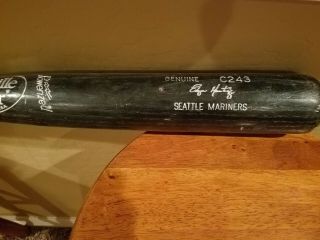 Edgar Martinez Game Broken Bat Black With Silver Signature Engraving Hof