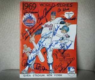 1969 World Series Mets Program Autographed By Tom Seaver,  Jerry Koosman,  Swoboda
