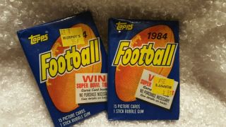 Two (2) 1984 Topps Football Wax Packs Rare