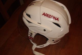 ARIZONA COYOTES Kevin Connauton game - worn Easton E400 helmet (2015 - 16 season) 3