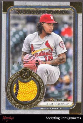 2019 Topps Museum Meaningful Gold Carlos Martinez 2 - Color Logo Patch 07/25