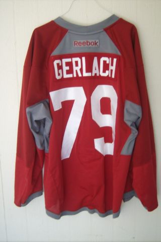 Arizona Coyotes Max Gerlach Red 79 Rbk Practice Jersey W/nob (2017 Rookie Camp)