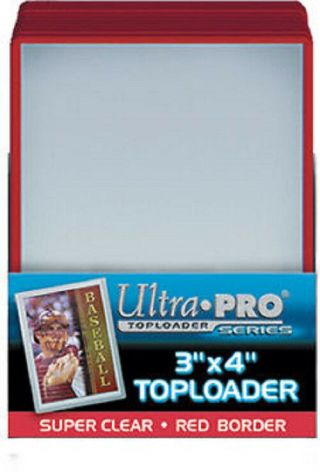 75 Ultra Pro Red Border Toploader 3x4 Toploaders