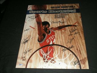1974 Nc State Basketball Championship Team Signed 16x20 Si Photo Beckett Bas