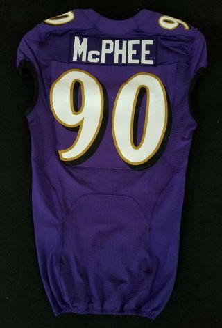 90 Pernell Mcphee Of Baltimore Ravens Nfl Game Issued Jersey - Br 1746