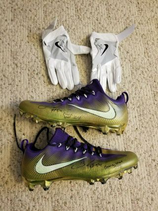 2016 Baltimore Ravens Game Worn Zach Orr Cleats And Gloves North Texas