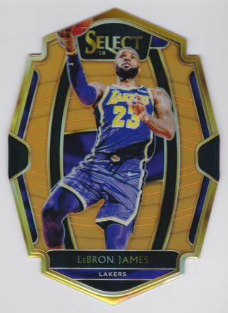 2018 - 19 Panini Select Lebron James Orange Die - Cut Prizm 58/65 Lakers Cavaliers