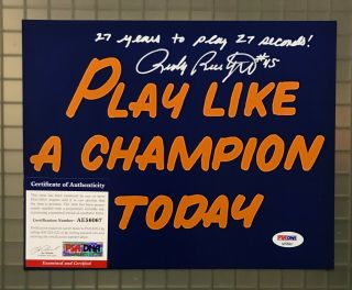 Rudy Ruettiger Signed 8x10 Play Like A Champion Print Autographed Psa/dna