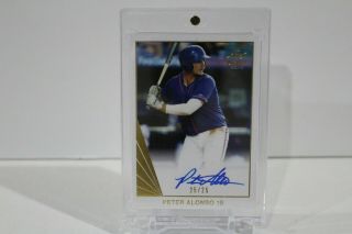 2018 Leaf Ultimate Draft Gold /25 Peter Alonso Auto Rc York Mets