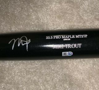 Mike Trout Autographed Old Hickory Game Model Bat Mlb Authentication Angels Mvp