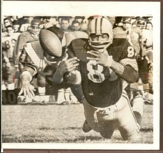 1960s Press Photo Nfl Action Marv Fleming Of The Green Bay Packers Goes For Pass