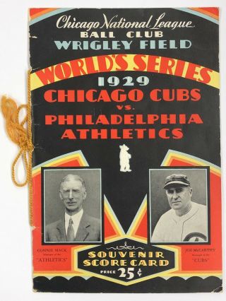 1929 World Series Chicago Cubs Vs.  Philadelphia Athletics Souvenir Score Card