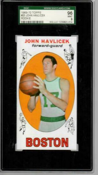 1969 - 70 Topps 20 John Havlicek Boston Celtics Hof Rookie Rc Sgc 96 9