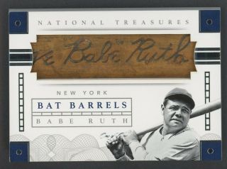 2016 National Treasures Babe Ruth Game Barnstorming Bat Knob Barrel 1/1