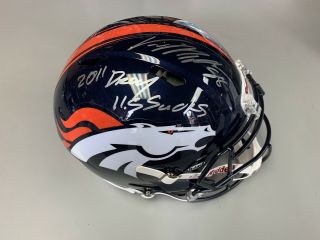Von Miller Peyton Manning Signed Denver Broncos Full Size Helmet