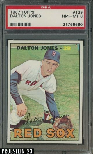 1967 Topps Setbreak 139 Dalton Jones Boston Red Sox Psa 8 Nm - Mt