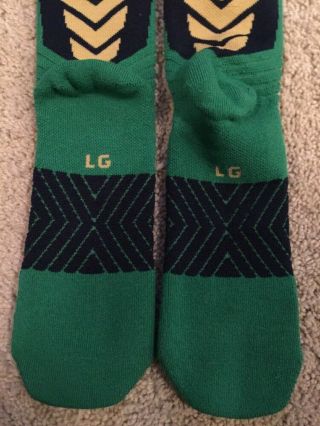 2015 TEAM ISSUED NOTRE DAME FOOTBALL UNDER ARMOUR SHAMROCK SERIES SOCKS LARGE 4